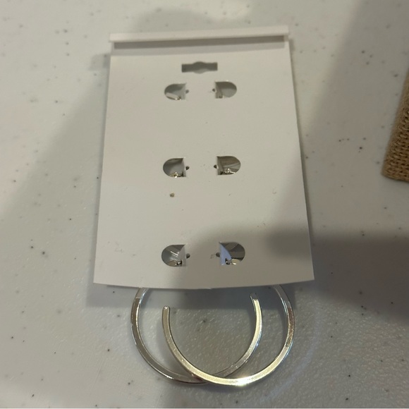 NWT 2 packs -4 total pairs of silver tone earrings. Dress Barn coins; 3 pr hoops - Picture 11 of 11
